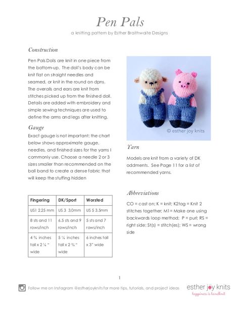 Ravelry: Purchase from Store: Esther Braithwaite Designs Esther Braithwaite Free Patterns, Esther Braithwaite Patterns, Izzy Dolls, Continental Knitting, Comfort Dolls, Knitting Creations, Pocket Pals, Teddy Bear Patterns Free