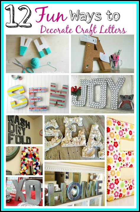 Craft letters are really inexpensive and a fun way to add some whimsy to your home. Here are 12 Fun DIY craft letter decoration ideas to try out! Letter Decoration Ideas, Craft Letters, Paper Mache Letters, Letter Decor, Letter Decoration, Dekor Diy, Diy Letters, Diy And Crafts Sewing, Do It Yourself Crafts