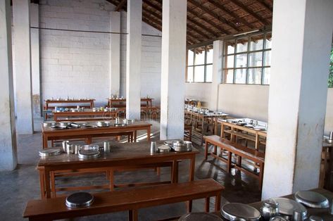 Orphanage mess hall. Empty mess hall in an indian orphanage #Sponsored , #paid, #AD, #mess, #orphanage, #indian, #Orphanage Orphanage Interior, College Story Ideas, Orphanage Design, Orphanage Ideas, Orphanage Home, Abandoned School, Mess Hall, Dormitory Room, Hogwarts Dr