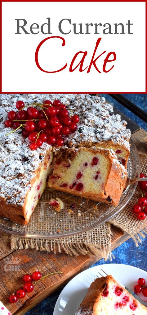 Redcurrant Cake, Red Currant Cake, Dessert List, Currant Cake, Currant Recipes, Currant Jam, Christmas Bundt Cake, Fun Boots, Xmas Cakes