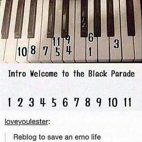 Welcome to the black parade Welcome To The Black Parade, The Black Parade, Easy Piano Songs, Chris Tomlin, Band Nerd, Lauren Daigle, Black Parade, Piano Songs, Piano Keyboard