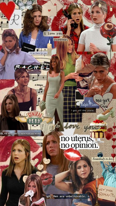 Rachel Green Wallpaper, Rachel Wallpaper, Friends Tv Aesthetic, Friends Collage Wallpaper, Friends Rachel, Friends Background, Friends Series Wallpaper Aesthetic, Friends Series Quotes Wallpaper, Cute Friends Tv Show Wallpapers