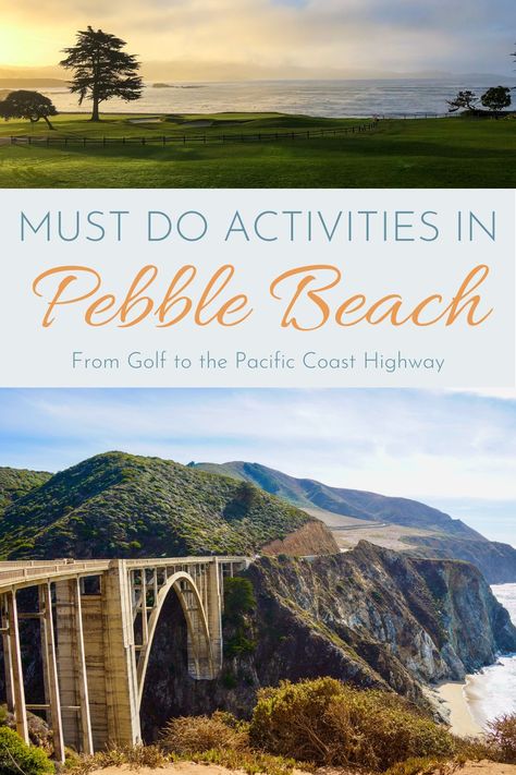 Must Do Activities in Pebble Beach, Compass Roam. Planning a trip to Big Sur or Pebble Beach? In this post, I'm sharing our favorite things to do and must see spots along the coast. From golf to driving highway 1, I've included a variety of places to see on your next trip! Driving Highway, California Places To Visit, Southern California Travel, Pebble Beach California, 17 Mile Drive, Birthday Sleepover, North America Travel Destinations, Beach Dinner, Travel California