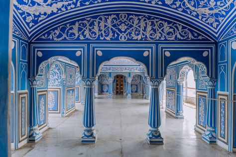 chandra mahal city palace blue room Photography Ideas In Jaipur, City Palace Jaipur Interior, City Palace Udaipur Photography, Blue Room City Palace Jaipur, Rajmahal Palace Jaipur, City Palace Jaipur, Jaipur Travel, India Travel Places, India Architecture