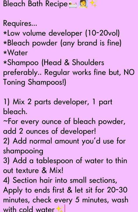 Shampoo Bleach Wash, Bleach Wash Hair, Bleach Bath Hair, Cosmetology Tips, Toning Bleached Hair, Diy Hair Toner, Brad Mondo, Bleach Bath, Blonde Hair Tips