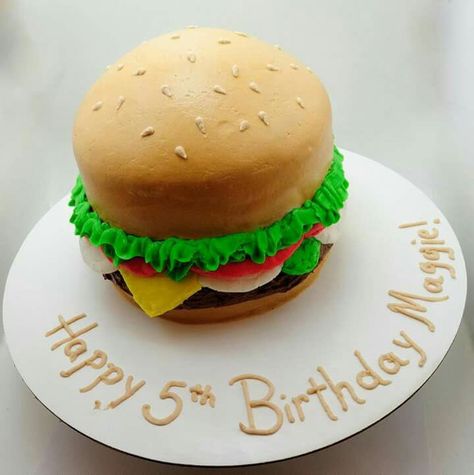 Krabby Patty Cake, Spongebob First Birthday, Cake Kartun, Crabby Patty, Crabby Patties, Krabby Patty, Patty Cake, Spongebob Cake, Spongebob Birthday Party