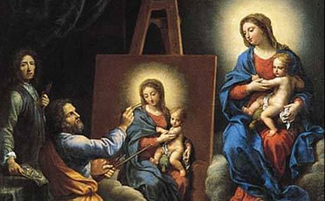 Luke The Evangelist, Blessed Mother Statue, St Luke, Jesus Christ Painting, Baroque Painting, Virgin Mary Statue, Saint Luke, Mama Mary, Catholic Images