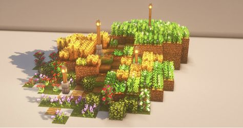 Minecraft Crops Ideas, Mc Farm, Minecraft Tree, Minecraft Kingdom, Crop Farming, Crop Design, Minecraft Farm, Minecraft Cottage, Cute Minecraft