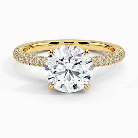 IMAGE TITLE Classic Diamond Engagement Ring, Most Popular Engagement Rings, Popular Engagement Rings, Lab Diamond Engagement Ring, Round Cut Engagement Rings, Lab Grown Diamonds Engagement, Classic Engagement Rings, Yellow Gold Setting, Halo Diamond Engagement Ring