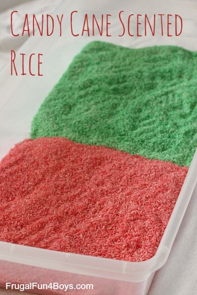 How to dye and scent rice for play - minty candy cane scent! Simple process, and it's like a sandbox inside for preschoolers! Sensory Kits, Silicone Cupcake Liners, December Activities, Christmas Centers, Sensory Boxes, Christmas Kindergarten, Christmas Week, Sensory Table, Christmas School