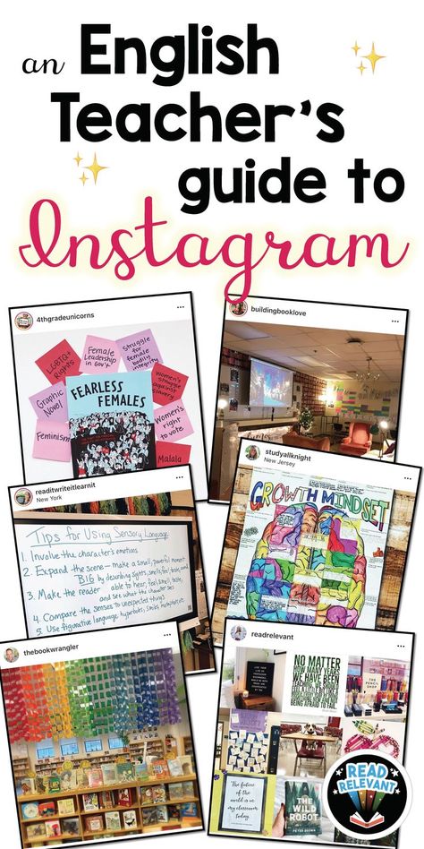 Instagram is an excellent place for English teachers to share ideas and connect! Read this blog post to learn about my favorite teachers to follow. Teacher Instagram Ideas, Teacher Instagram, Teaching High School English, My Favourite Teacher, Middle School Language Arts, English Teachers, High School Ela, Ela Teacher, First Year Teachers