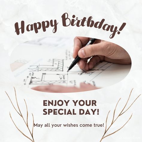 Happy Birthday Architect, Electronic Birthday Cards, Romantic Birthday Cards, Free Happy Birthday Cards, Belated Birthday Wishes, Funny Wishes, Free Birthday Card, Romantic Birthday, Happy Birthday Funny