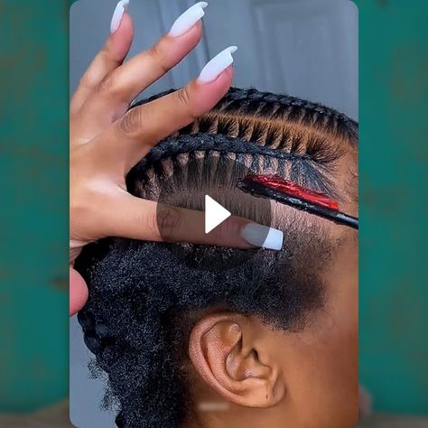 6 Stitch Braids On Short Hairs Two Braids Hairstyles For Short Hair, Stitch Braids On Short Hair, Short Hair With Braids Ideas, Stitch Braids Natural Hair, 6 Stitch Braids, Two Braid Hairstyles, Stitch Braids, Two Braids, Braids With Beads