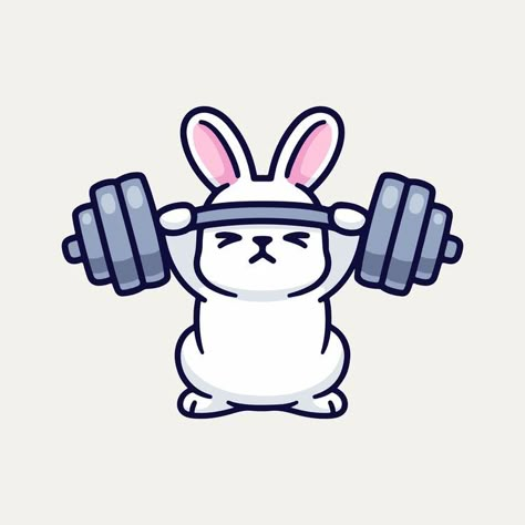 Sports Bunny vector image Bunny Vector, Zombie Drawings, Sports Drawings, Create This Book, Gym Art, Fitness Art, Hello Kitty Drawing, Baby Drawing, Sport Illustration