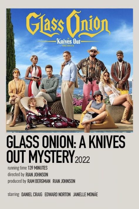 #netflix #glassonion Glass Onion Polaroid Poster, Glass Onion Knives Out Poster, Glass Onion Minimalist Poster, Glass Onion Movie Poster, Glass Onion Poster, Glass Onion Knives Out, Movies To Watch Action, Glass Onion Movie, The Glass Onion