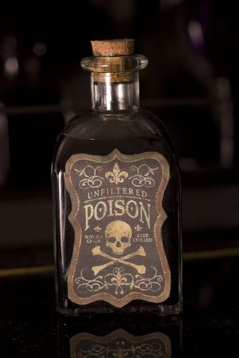 Poison Glass Bottle -MP | Don't Drink the Poison | Pinterest ... Poison Bottle, Slytherin Aesthetic, Potion Bottle, Addams Family, Whiskey Bottle, Liquor, Old Fashioned, Perfume Bottles, Witch