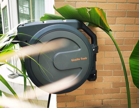 Retractable Hose Reel, Backyard Lazy River, Retractable Garden Hose Reel, Garden Fairy Costume, Dream Garden Backyards, River Rock Garden, Modern Water Feature, Pools For Small Yards, Front Lawn Landscaping