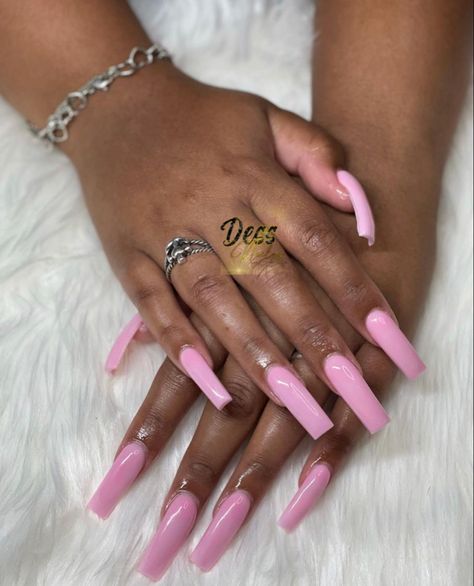 Pink Powder Nails, Luv Nails, Pink Powder, Claw Nails, Cute Acrylic Nail Designs, Classic Nails, Exotic Nails, Acrylic Nails Coffin Pink, Long Square Acrylic Nails