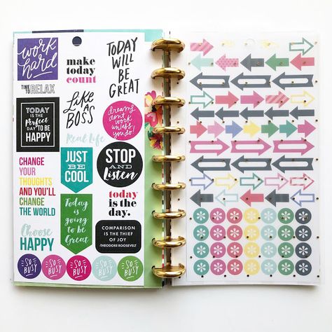 Happy Planner Sticker Storage, Diy Happy Planner, Happy Planner Punch, Sticker Storage, Media Planner, Happy Planner Stickers, Social Media Planner, Big Rings, Adhesive Paper