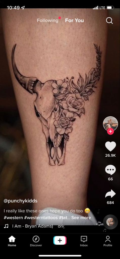 Farmer Tattoo, Pretty Cross Tattoo, Upper Half Sleeve Tattoos, Longhorn Tattoo, Cow Skull Tattoos, Questioning Reality, Deer Skull Tattoos, Bull Skull Tattoos, Skull Tattoo Flowers