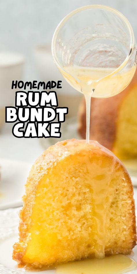 Easy bundt cake recipe with rum (the life of the party!) Rum Glaze For Cake, Spice Rum Cake, Best Rum Cake Recipe, Rum Bundt Cake, Jamaican Rum Cake, Jamaican Desserts, Bingo Cake, Italian Rainbow Cookies, Rum Sauce