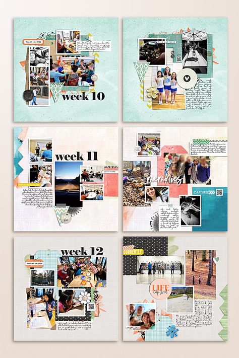 Digital Scrapbook Pages with Remember Templates 3 by Scrapping with Liz Scrapbooking Pages Layouts, 2 Page Scrapbooking Layouts, Travel Graphics, Food Collage, Page Scrapbooking, Page Layout Design, Journal Books, Diy Journal Books, Edit Ideas