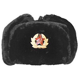 Russian Army Style Winter Cap Warm Trapper Hat Ear Flaps with Badge Black Trapper Hat Pattern, Russian Hat, Russian Winter, Ear Flap Hats, Trapper Hat, Winter Hats For Men, Military Hat, Warm Winter Hats, Army Fashion