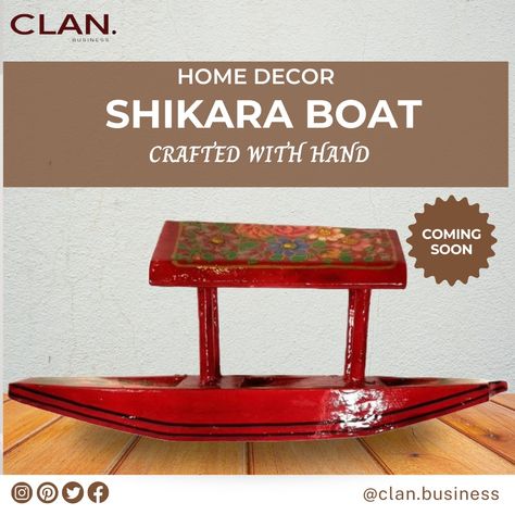 A handmade Shikara boat is a traditional wooden watercraft commonly found in the beautiful region of Kashmir, India. These boats are an integral part of the local culture. 🌐 clan.business #comingsoon #handicraft #shikaraboat #culture #kashmir #odopproduct #clanbusiness School Exhibition, File Decoration, File Decoration Ideas, Jammu Kashmir, Kashmir India, K Project, Mini Craft, Jammu And Kashmir, Watercraft