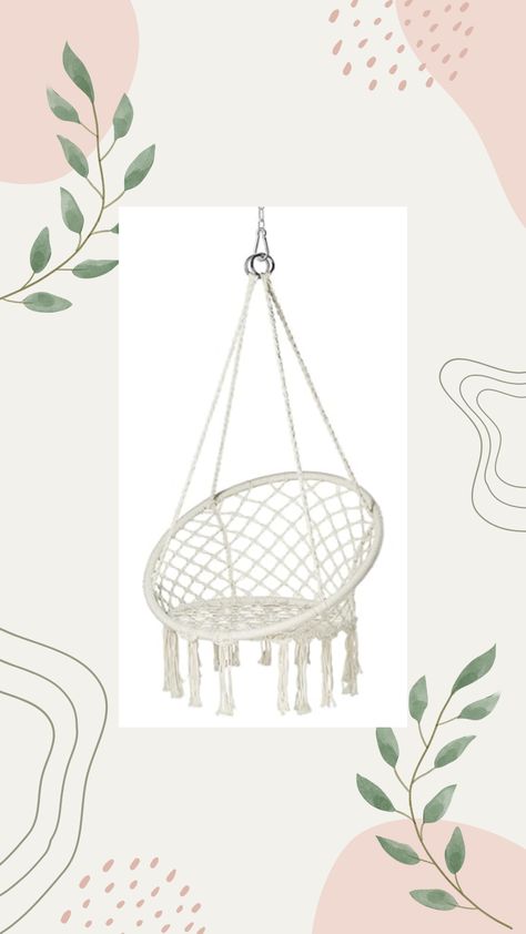 Macrame Chair Hanging Swing Chair Max 330 Lbs Hammock Chair with 2 Cushions and Hardware Kits Cotton Rope Chair for Indoor Outdoor Bedroom Patio Garden - Beige  sales associate Macrame Chair Hanging, Macrame Chair, Hanging Rope Chair, Macrame Chairs, Rope Chair, Bedroom Patio, Outdoor Bedroom, Swing Chair, Hammock Chair