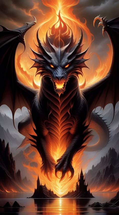 Dragon Made Of Fire, Fire Dragon Art Fantasy, Fire Animals Fantasy Art, Forest Dragon Fantasy Art, Cool Dragon Pictures, Dragon Blowing Fire, Black Dragon Tattoo, Dragon Tattoo Sketch, Fiery Dragon