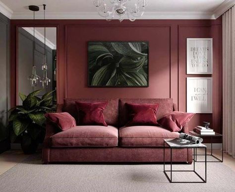 Coral Home Decor, Burgundy Living Room, Red Living, Interior Design Per La Casa, Living Room Decor Colors, Living Room Red, Living Room Trends, Design Del Prodotto, Living Room Colors