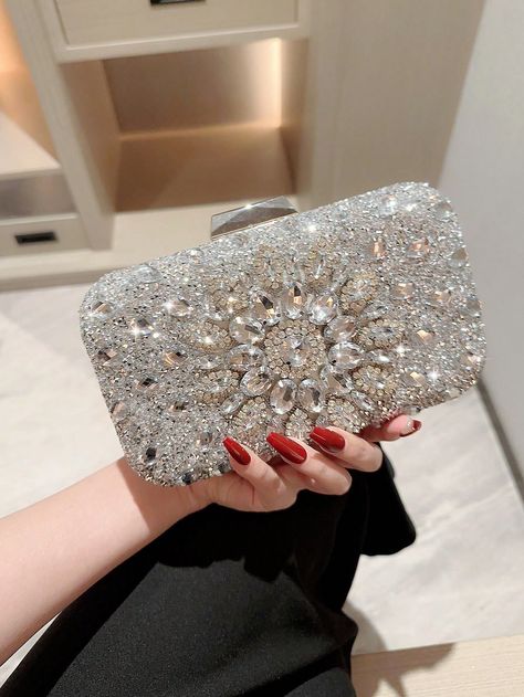 Moonlit EveBag Rhinestone Decor Women's Evening BagI discovered amazing products on SHEIN.com, come check them out! Wedding Party Bags, Silver Bags, Clutches For Women, Bridal Clutch, Party Dinner, Evening Outfits, Evening Clutch, Party Bag, Bird In Bag