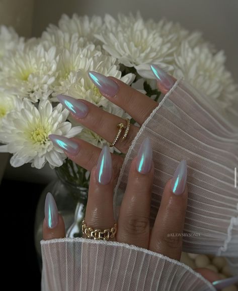 Turquoise Nail Designs, Blue Chrome Nails, Light Blue Nails, Turquoise Nails, Bride Nails, Pastel Nails, Acrylic Nails Coffin, Fabulous Nails, Dream Nails