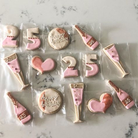 25th Birthday Cookies, 27th Birthday, 25th Birthday, Cookie Icing, Beautiful Cookies, Icing Cookies, Birthday Cookies, Sugar Cookies, Girl Birthday