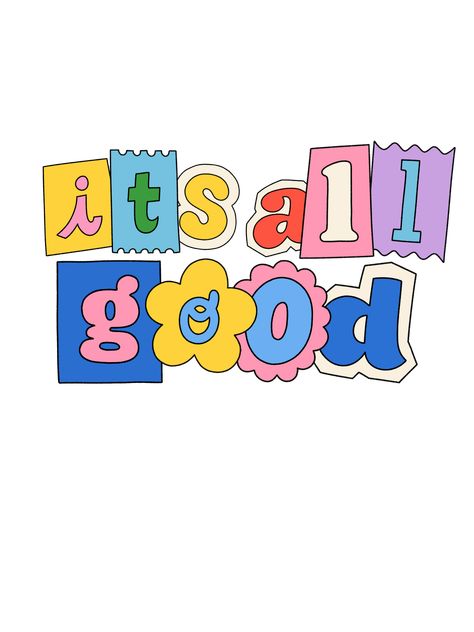 cute sticker with good vibes Groovy Text, Sticker Typography, Ipad Air Wallpaper, Its All Good, Png Text, Text Fonts, Cool Backgrounds, Art Business, Girls Prints