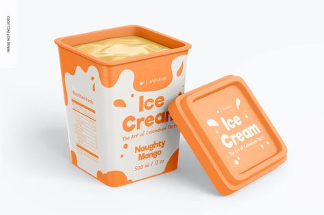 Ice Cream Cups Packaging, Cream Box Packaging, Ice Cream Cups Design, Chicken Ice Cream, Name Logo Ideas, Logo Ice Cream, Durian Ice Cream, Pop Packaging, Ice Cream Pint