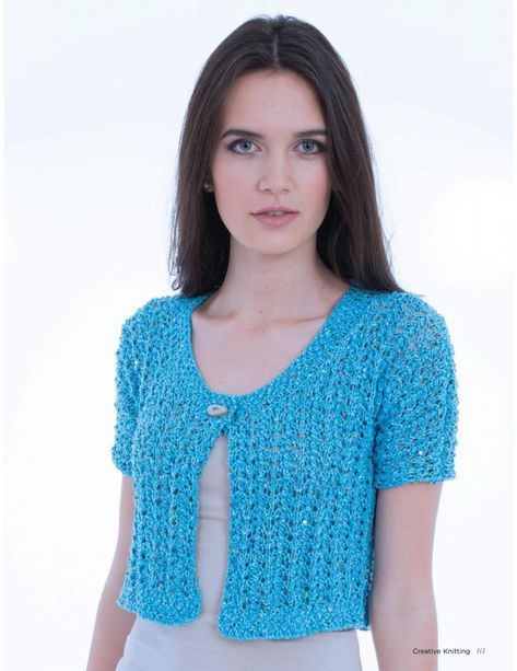 Creative Knitting AU 48 2015 09 : Free Download, Borrow, and Streaming : Internet Archive Lace Cardigan Pattern, Kids Sweater Pattern, Knitting Patterns For Women, Free Knitting Patterns For Women, Cardigan Sweater Pattern, Summer Knitting Patterns, Bolero Pattern, Knit Top Patterns, Womens Knitting Patterns