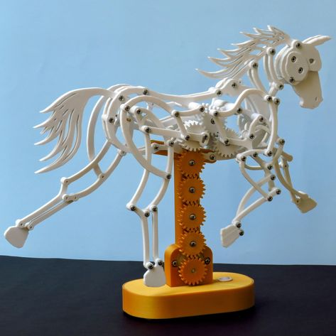 Mechanical Horse, Moving Art, Pale Horse, Walking Horse, The Underworld, Horse Sculpture, Mechanical Design, White Horse, Aa Batteries