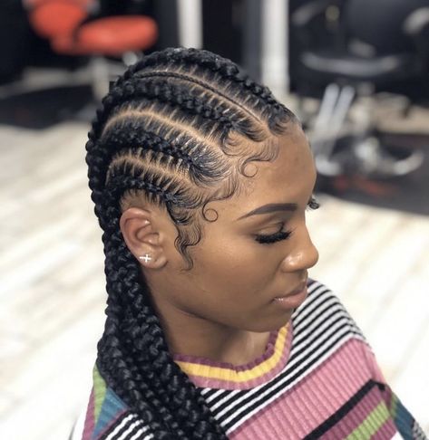 Jumbo Cornrows, Beautiful Braided Hairstyles, Cornrow Styles, Ghana Weaving, Biracial Hair, Silver Hair Clip, Jumbo Box Braids, Ghana Braids, Feed In Braids Hairstyles