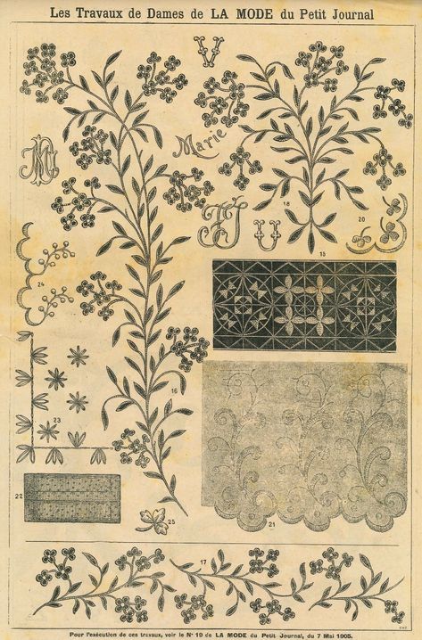 Antique Lace Pattern, Fashion Journals, Crochet Cross, Embroidery Fashion, Antique Lace, Edwardian Fashion, Vintage Magazines, Lace Pattern, Antique Art