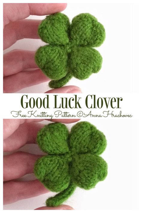 Shamrock Free Knitting Patterns - Knitting Pattern Knitted Shamrock Free Pattern, St Patricks Day Knitting Patterns, Shamrock Knitting Pattern, Loom Knitting Patterns Free Easy, Knit Flowers Free Pattern, Leaf Knitting Pattern Free, Spring Knitting Projects, Knitted Flowers Free Pattern Easy, Free Knitting Patterns Toys Easy