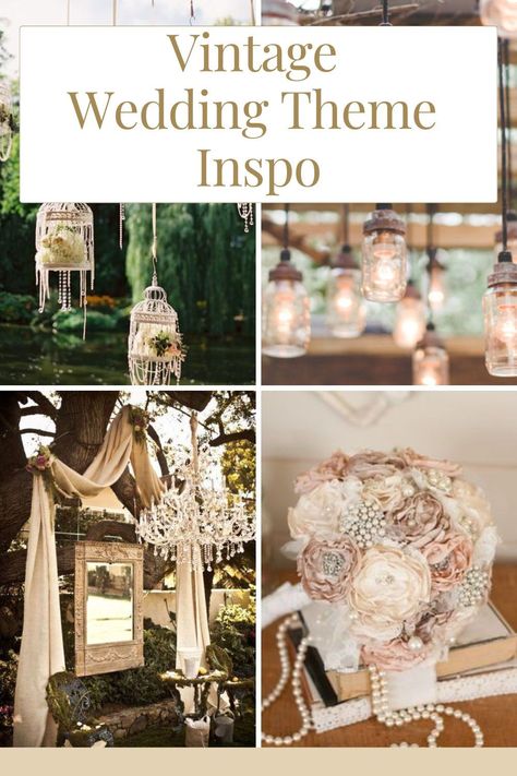 Dreaming of a vintage-inspired wedding? Explore charming vintage wedding theme ideas that will make your special day unforgettable. Get inspired with decor, dresses, and more! 1920s Theme Wedding, Antique Wedding Ideas, Romantic Vintage Wedding Decorations, Vintage Wedding Theme Ideas, 1920 Wedding Theme, Antique Wedding Theme, 1940s Wedding Theme, Vintage Wedding Aesthetic, 1920 Wedding