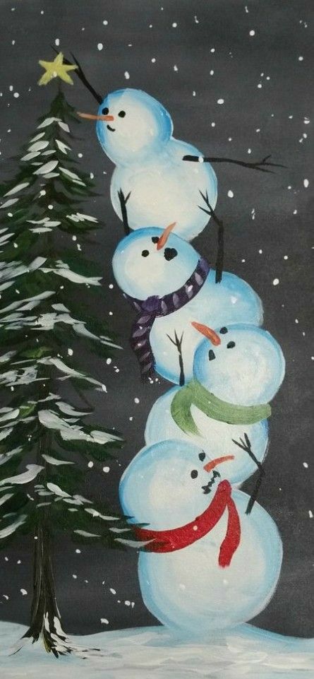 Teamwork Painting Ideas, Painting Ideas For Mom Christmas, Teamwork Painting, Painting On Slate Ideas, Fun Christmas Paintings, Christmas Paint Night Ideas, Xmas Paintings On Canvas, Christmas Paint Night, Winter Canvas Painting Ideas