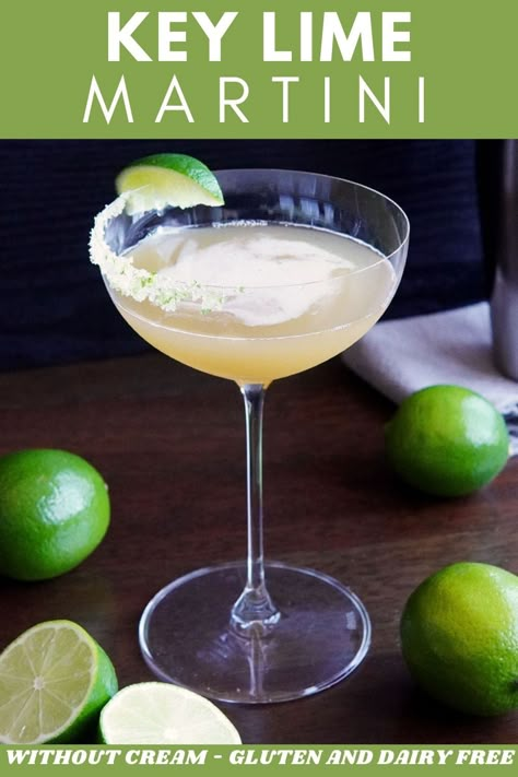 Easy Keylime Pie Recipe, Key Lime Martini Recipe, Lime Martini Recipe, Cocktail Specials, Lime Cocktail Recipes, Lime Curd Recipe, Lime Martini, Key Lime Pie Martini, Key Lime Martini