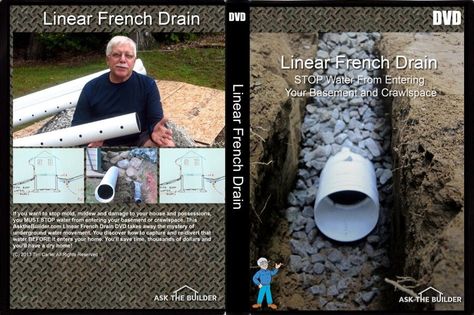 Turn wet ground into dry ground or stop water seeping into your crawlspace or basement with a very simple hidden trench drain. Wait until you read the testimonial from Patrick! Crawl Space Vents, Garden Drainage, Yard Drain, Drainage Ideas, Diy Retaining Wall, Crawl Space Encapsulation, French Drains, Water Drainage System, Landscape Drainage