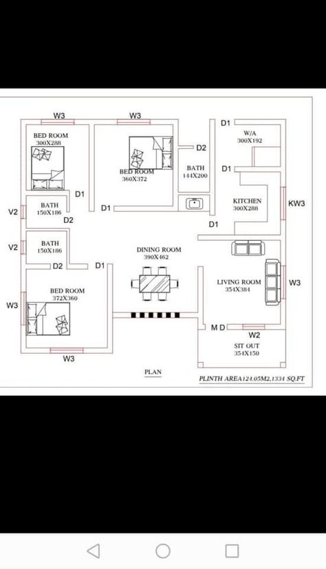 Architecture Layout, 20x30 House Plans, 1 Bedroom House Plans, Front Wall Design, 1 Bedroom House, Kerala House, Indian House Plans, Indian House, House Balcony