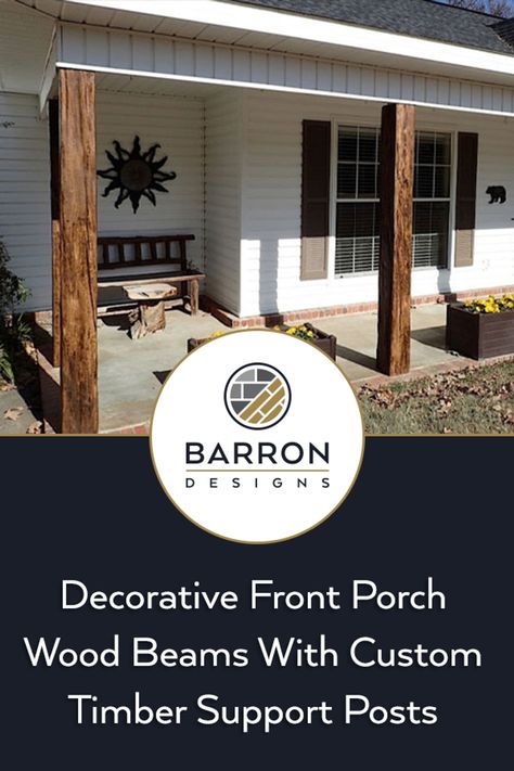 Wood Porch Posts, Porch Columns Makeover, Wood Porch Columns, Front Porch Wood, Porch Beams, Front Porch Posts, Front Porch Columns, Porch Supports, Craftsman Trim