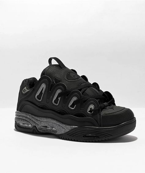 Osiris D3 2001 Black & Grey Skate Shoes Osiris Shoes Outfit, Grunge Shoes Sneakers, Osiris D3 2001 Outfit, Osiris D3, Osiris Shoes, Dvs Shoes, Dr Shoes, All Black Shoes, Shoe Wishlist