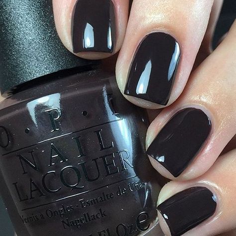 OPI Dark Chocolate 🍫 Color name is Shh..it's top secret 💋 Nails Acrylic White, Fall Nail Colors Opi, Opi Gel Nails, Essie Nail Colors, Dark Nail Polish, Opi Nail Colors, Fall Nail Polish, Nail Polish Colors Fall, Fall Gel Nails