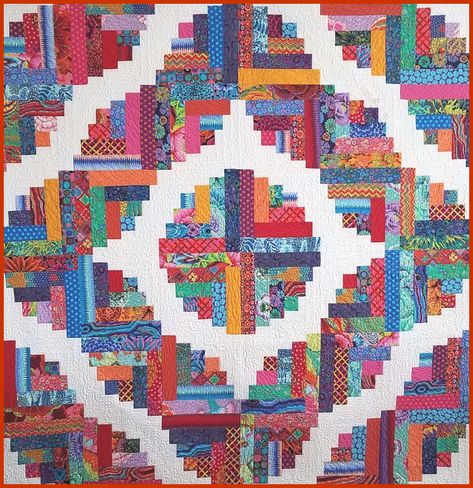 Curvy Log Cabin Quilt Pattern Free, Curved Log Cabin Quilts, Curvy Log Cabin Quilts, Curved Log Cabin Quilt Pattern, Seven Sisters Quilt, Log Cabin Pattern, Asian Quilts, Log Cabin Quilt Pattern, Honey Bun